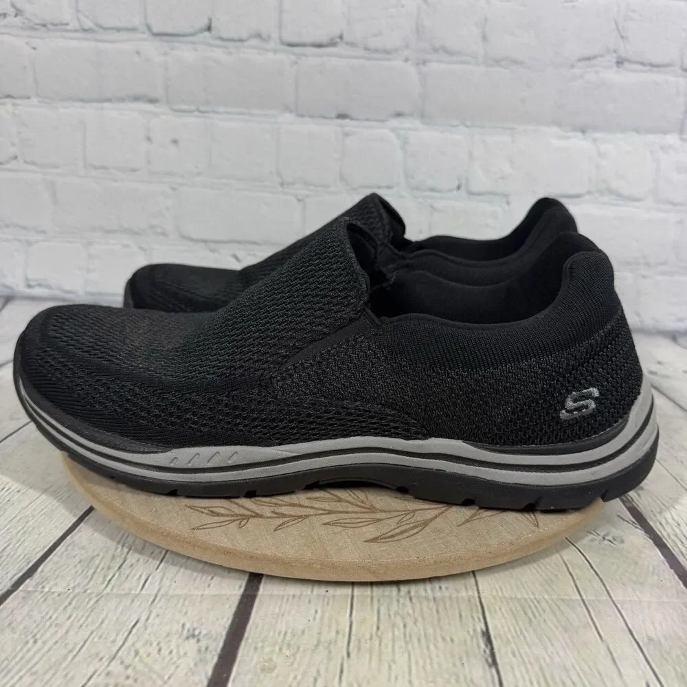 Skechers Expected Gomel Mens 13 Black Slip On Shoes Relaxed Fit Memory Foam